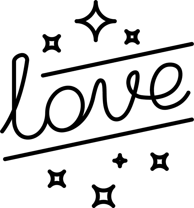 Love With Stars Rubber Stamp - Stamptopia