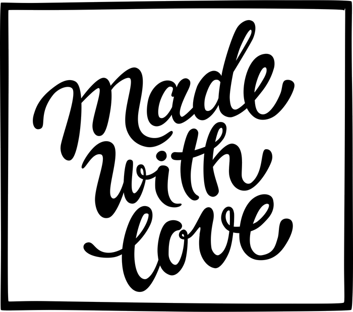 Made With Love Calligraphy Square Stamp - Stamptopia