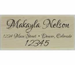 Makayla Decorative Calligraphy Address Stamp - 2.5" X 1.25" - Stamptopia
