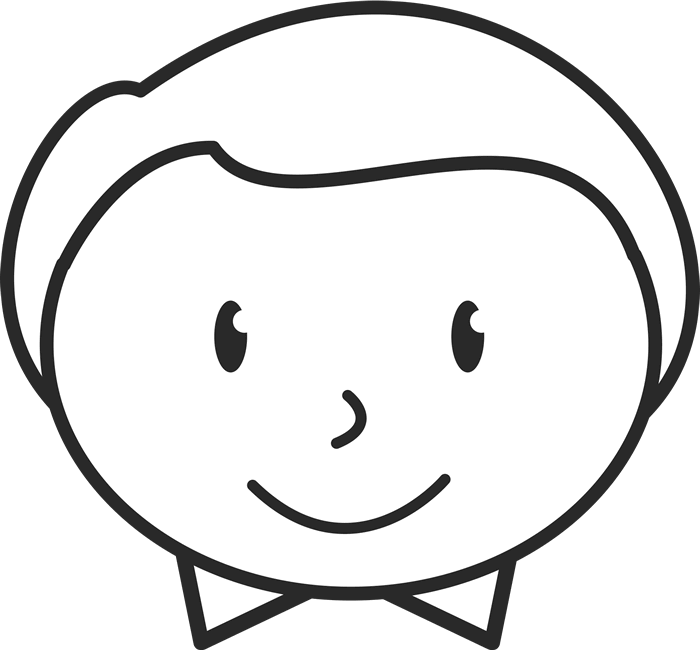 Male With Bow Tie Face Stamp - Stamptopia