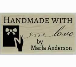 Marla Handmade With Love Custom Stamp - 1.5" X 0.75" - Stamptopia