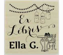 Mason Jar Custom Ex Libris Stamp - 1.5" X 1.5" - Stamptopia
