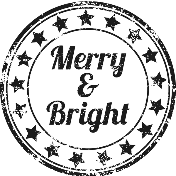 Merry & Bright Rubber Stamp - Stamptopia