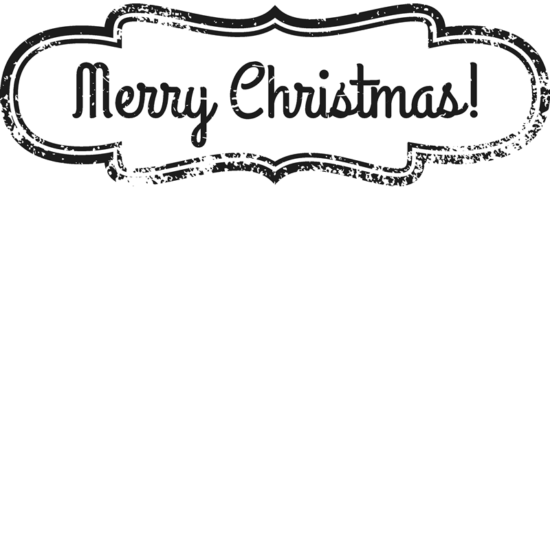 Merry Christmas Badge Rubber Stamp - Stamptopia
