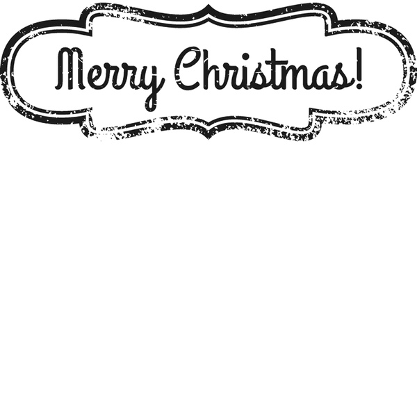 Merry Christmas Badge Rubber Stamp - Stamptopia
