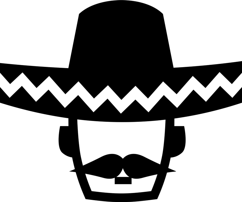 Mexican Man Wearing Sombrero Rubber Stamp - Stamptopia