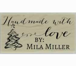 Mila Handmade With Love Custom Stamp - 1.5" X 0.75" - Stamptopia
