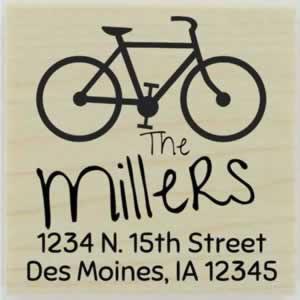 Miller Bicycle Return Address Stamp - 1.5" X 1.5" - Stamptopia