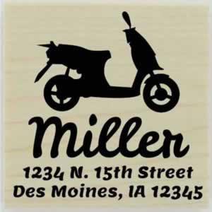 Miller Custom Moped Address Stamp - 1.5" X 1.5" - Stamptopia