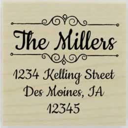 Miller Decorative Name Border Address Stamp - 2" X 2" - Stamptopia