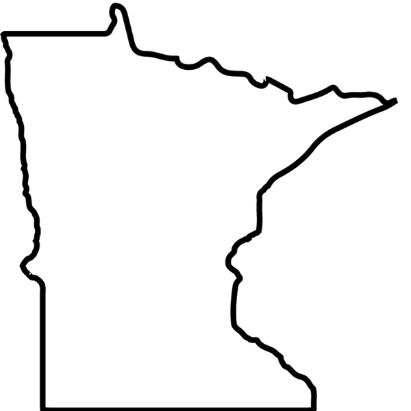 Minnesota Outline Rubber Stamp - Stamptopia
