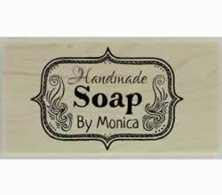 Monica Handmade Soap Custom Stamp - 1.5" X 0.75" - Stamptopia