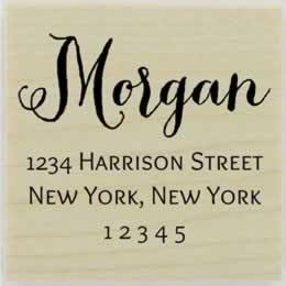 Morgan Calligraphy Address Stamp - 1.5" X 1.5" - Stamptopia