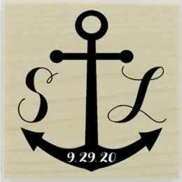 Nautical Monogram Stamp - 1.5" X 1.5" - Stamptopia