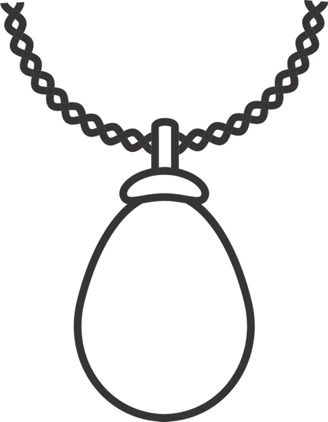 Necklace With Gem Rubber Stamp - Stamptopia