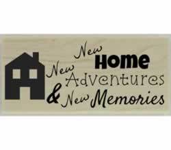 New Home New Adventure Quote Stamp - 2.5" X 1" - Stamptopia