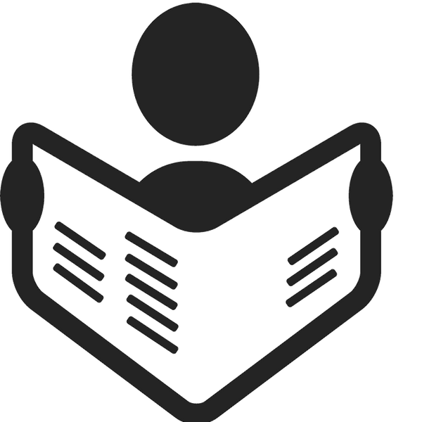 Newspaper Reader Rubber Stamp - Stamptopia