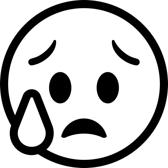 Open Mouth And Cold Sweat Emoji Rubber Stamp - Stamptopia