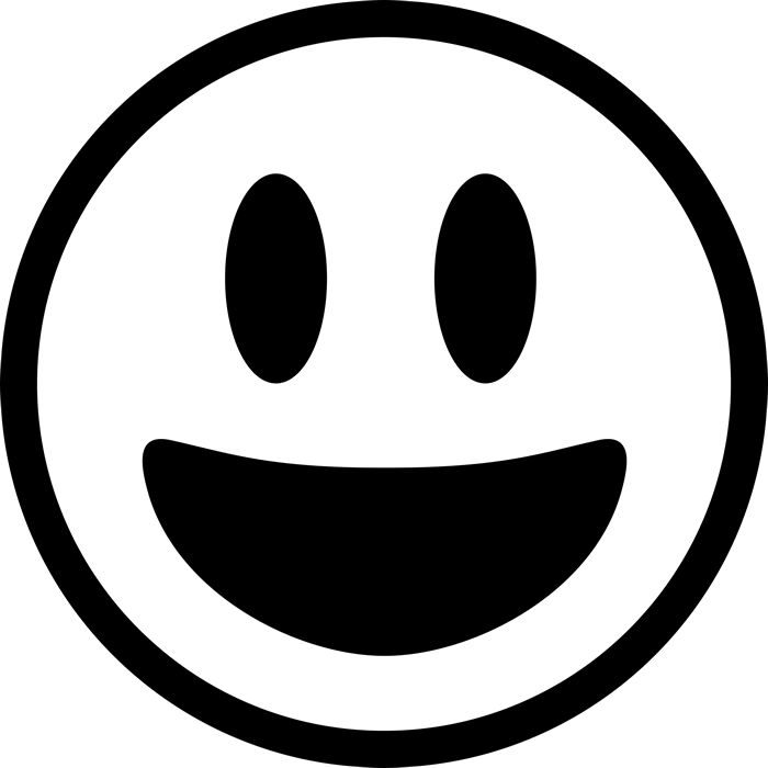 Open Mouth Smiling Emoji Rubber Stamp - Stamptopia