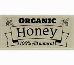 Organic Honey Banner Stamp - 2" X 1" - Stamptopia