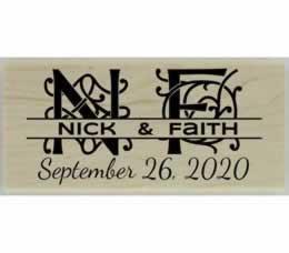 Ornamental Letters With Names Stamp - 2.5" X 1" - Stamptopia