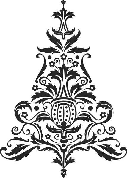 Ornate Christmas Tree Stamp - Stamptopia