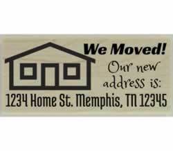 Our New Address Rubber Stamp - 2.5" X 1" - Stamptopia