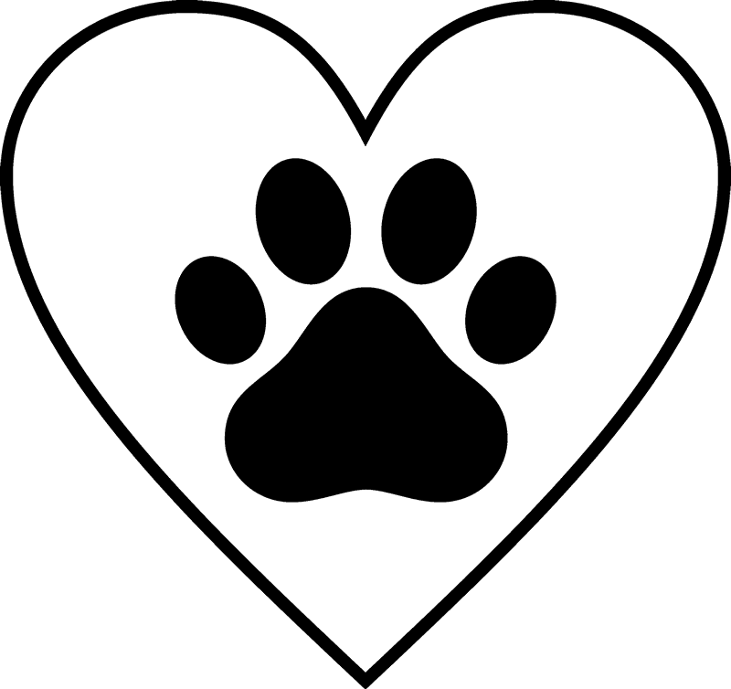 Paw Print In Heart Rubber Stamp - Stamptopia