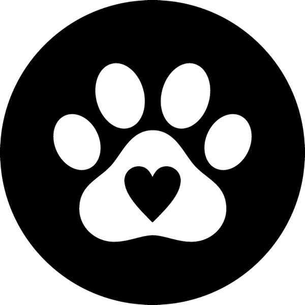 Paw Print Seal With Heart Rubber Stamp - Stamptopia