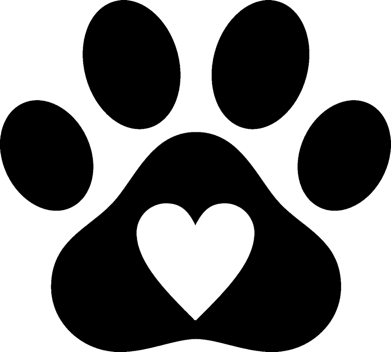 Paw Print With Heart Rubber Stamp - Stamptopia