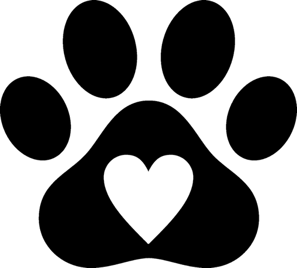 Paw Print With Heart Rubber Stamp - Stamptopia