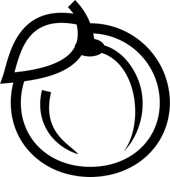 Peach Outline Rubber Stamp - Stamptopia