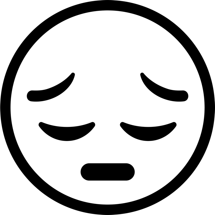 Pensive Face Emoji Rubber Stamp - Stamptopia