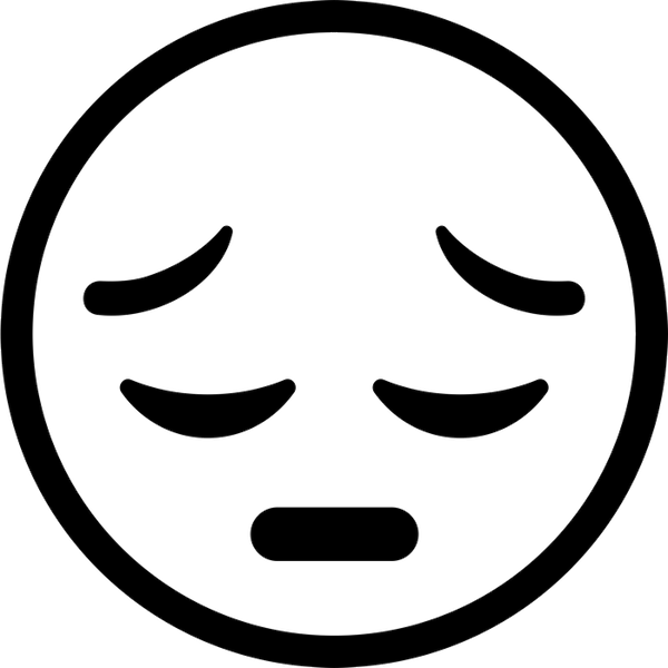 Pensive Face Emoji Rubber Stamp - Stamptopia