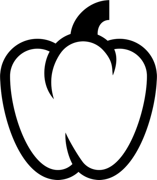 Pepper Outline Rubber Stamp - Stamptopia