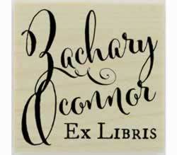 Personalized Ex Libris Bookplate Rubber Stamp - 1.5" X 1.5" - Stamptopia