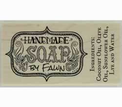 Personalized Handmade Soap Rubber Stamp - 3" X 1.5" - Stamptopia