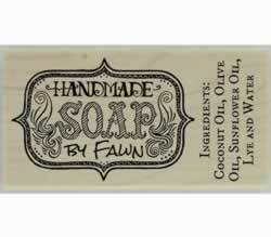 Personalized Handmade Soap Rubber Stamp - 3" X 1.5" - Stamptopia