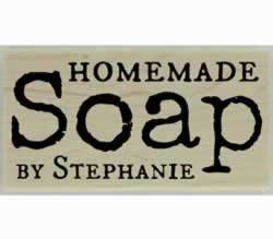 Personalized Homemade Soap Rubber Stamp - 3" X 1.5" - Stamptopia