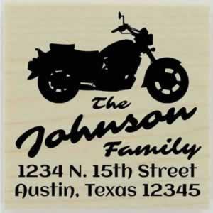 Personalized Motorcycle Address Stamp - 1.5" X 1.5" - Stamptopia