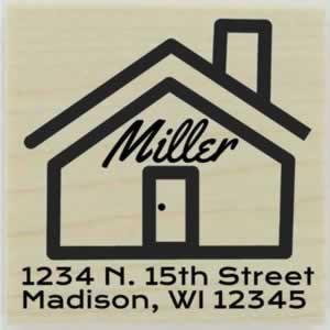 Personalized Name On Home Address Stamp - 1.5" X 1.5" - Stamptopia