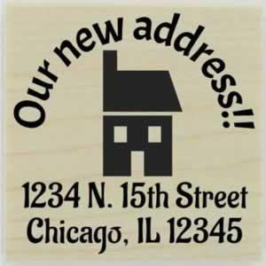Personalized New Home Address Stamp - 1.5" X 1.5" - Stamptopia