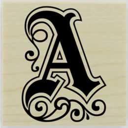 Personalized Swirling Monogram Stamp - 1.5" X 1.5" - Stamptopia