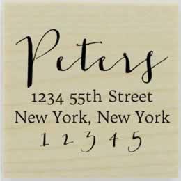 Peters Script Return Address Stamp - 1.5" X 1.5" - Stamptopia
