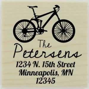 Petersen Bicycle Address Stamp - 1.5" X 1.5" - Stamptopia