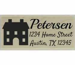 Petersen Custom Two Story House Stamp - 2.5" X 1" - Stamptopia