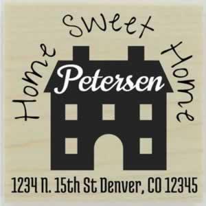 Petersen Home Sweet Home Address Stamp - 1.5" X 1.5" - Stamptopia