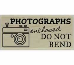 Photographs Enclosed Custom Stamp - 2.5" X 1" - Stamptopia
