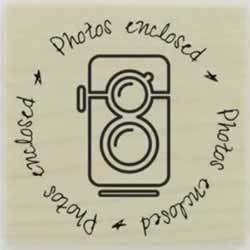 Photos Enclosed Custom Stamp - 1.5" X 1.5" - Stamptopia