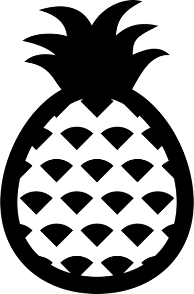 Pineapple Outline Rubber Stamp - Stamptopia